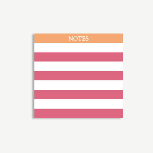 Striped Orange & Mauve Sticky Notes 3x3"
