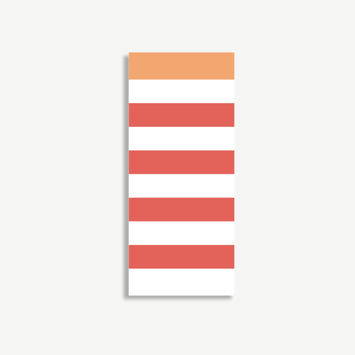 Coral Striped Notepad | Minimal Desk Note Pad | Modern Stationery Gift