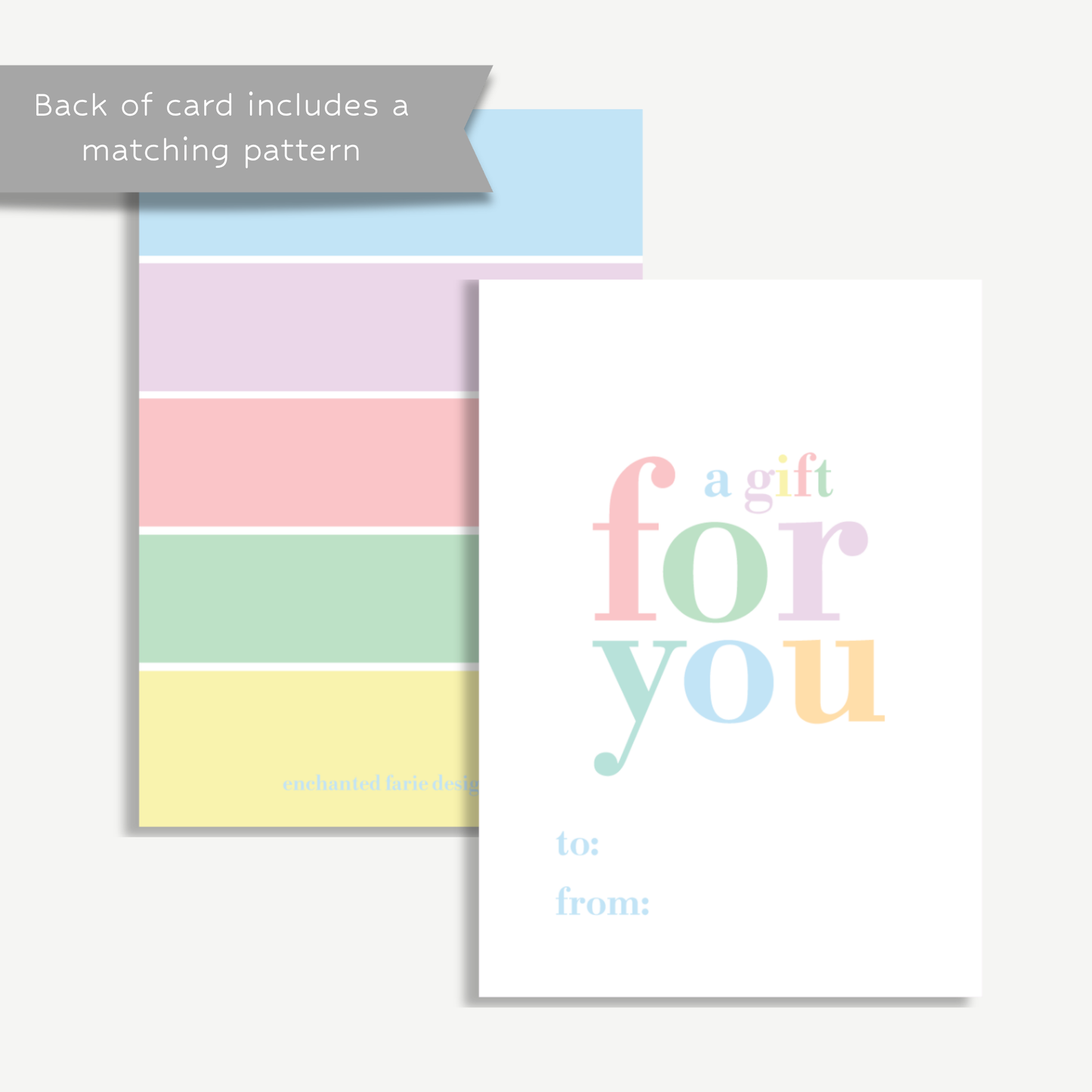 Pastel “A Gift For You” Mini Card & Envelope
