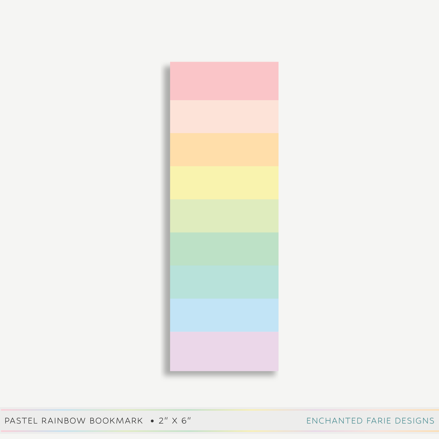Pastel Rainbow Bookmark | Cute Aesthetic Bookmark for Book Lovers