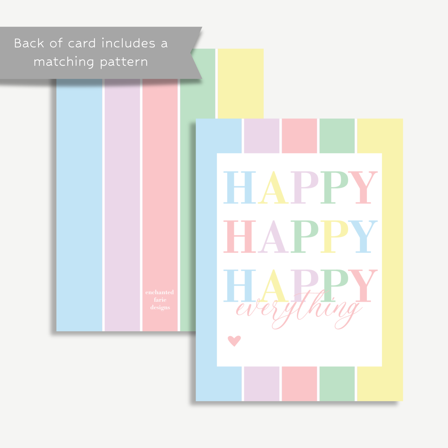 Happy Everything Gift Tag | Rainbow Gift Tag 2.5 x 3.5"