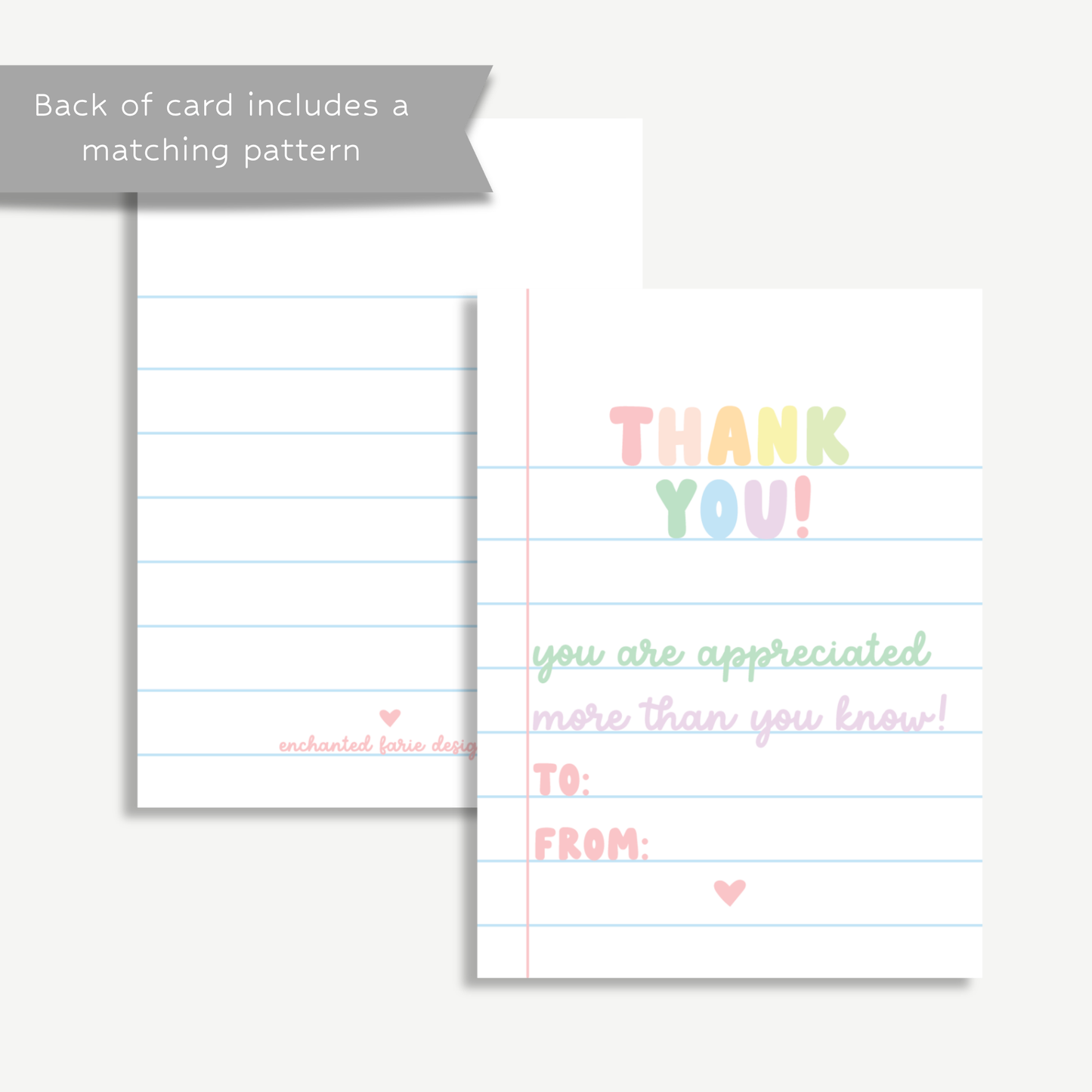 Thank You Mini Card & Envelope | Teacher Gift Tag
