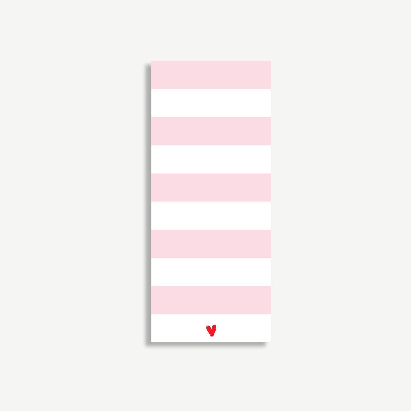 Pink Striped Heart Notepad