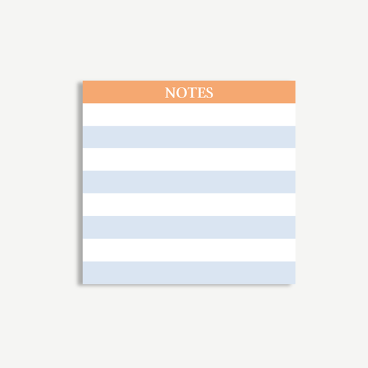 Striped Orange & Blue Sticky Notes 3x3"