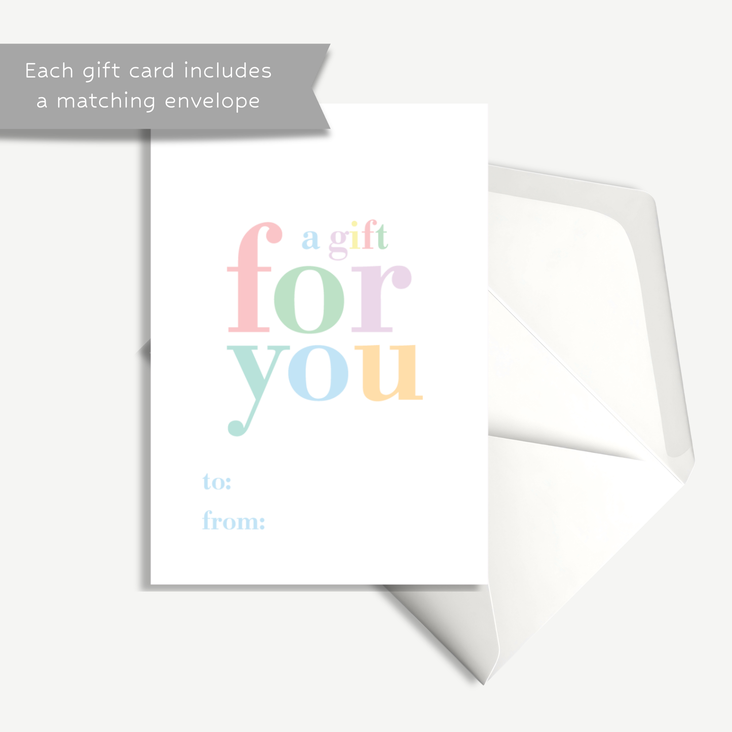 Pastel “A Gift For You” Mini Card & Envelope