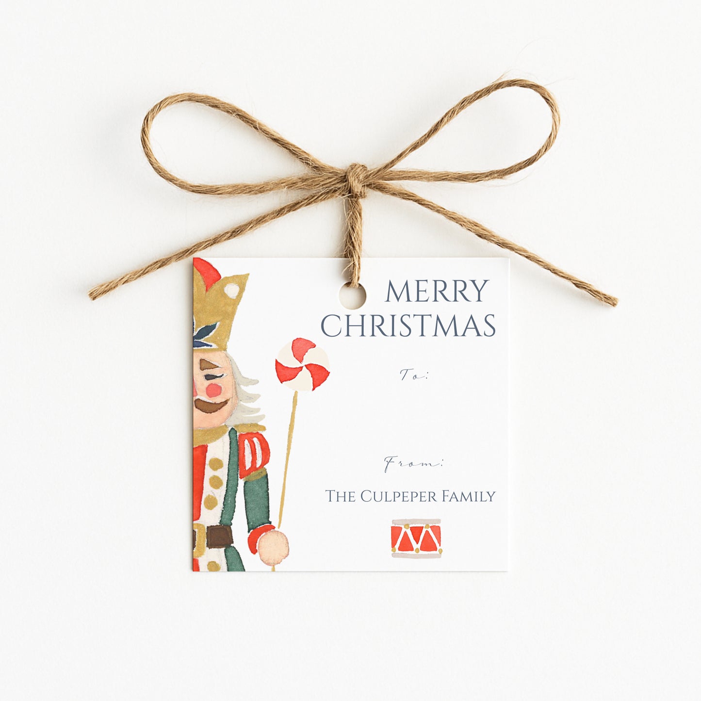 Red Nutcracker Christmas Gift Tag