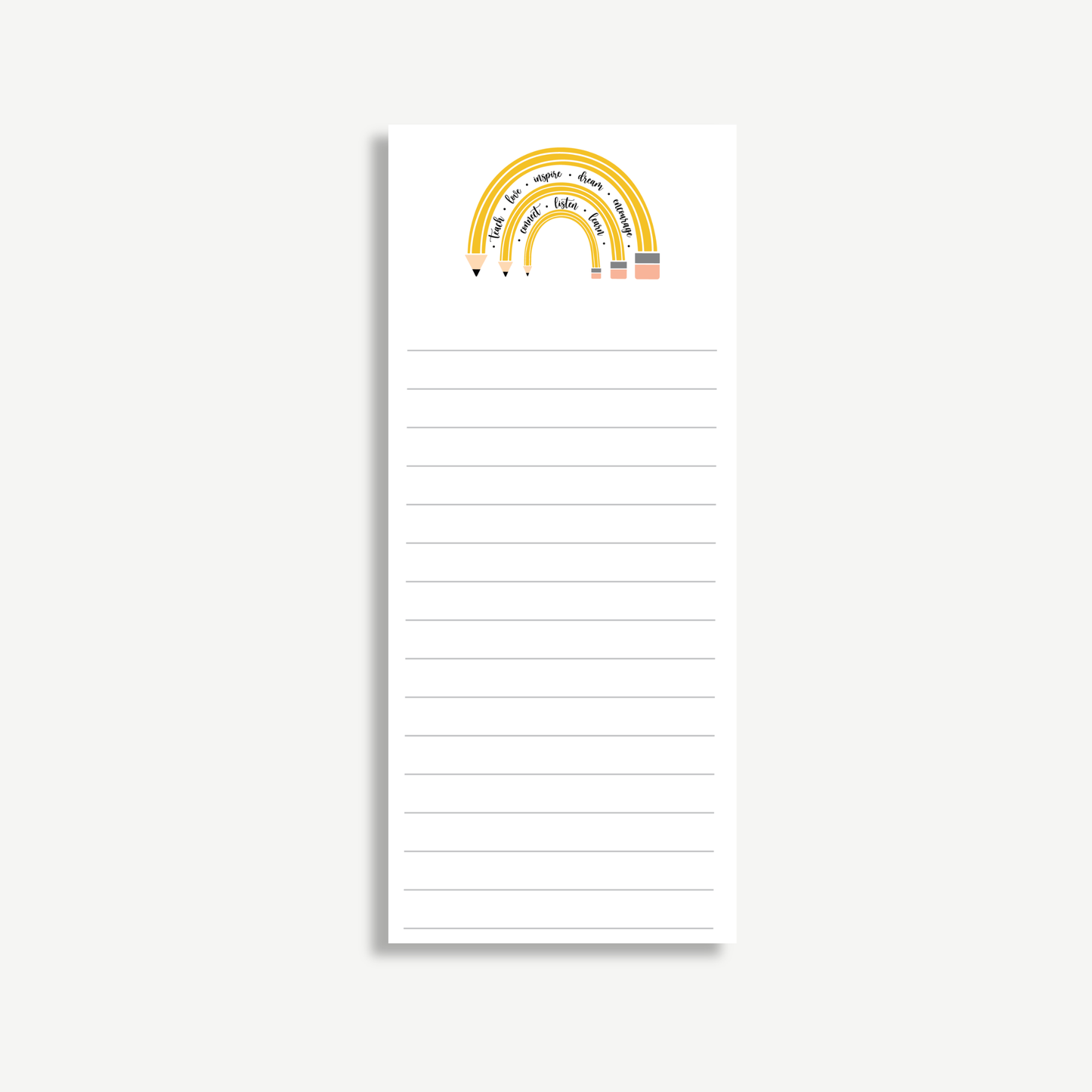 Teacher Rainbow Notepad | Inspirational Lined List Pad