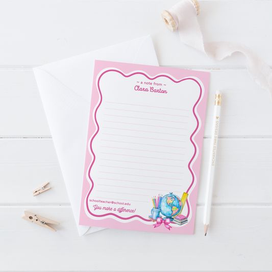Personalized Advisory Teacher Notepad – School Stationery
