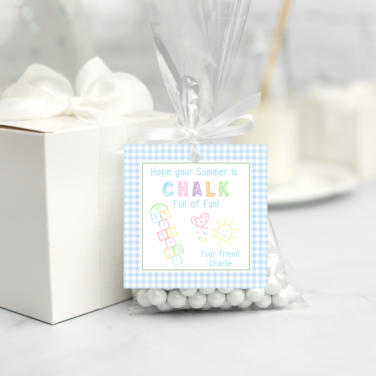Chalk Full of Fun” Summer Gift Tag – 3x3" Printable Favor Tag