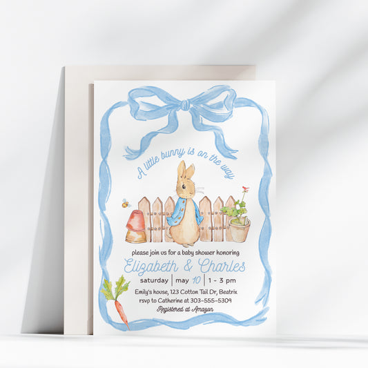 Peter Rabbit Baby Shower Invitation