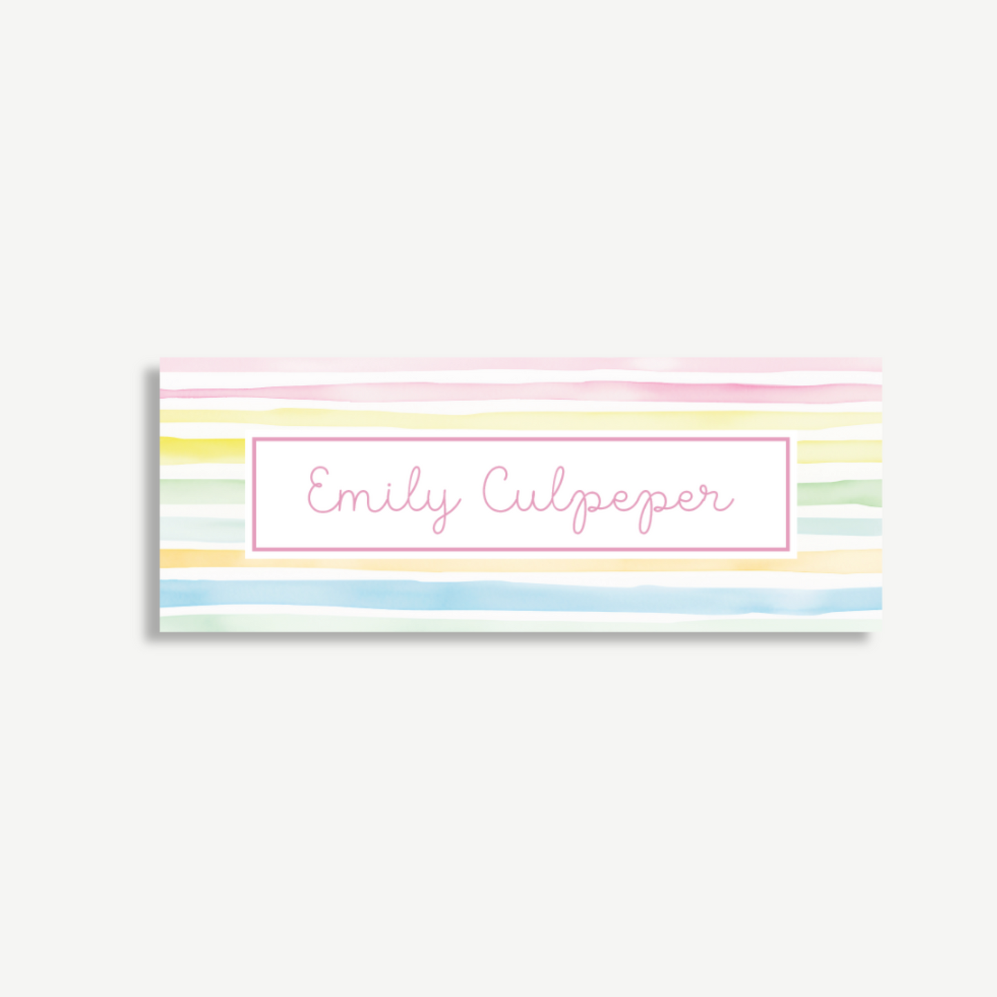 Personalized School Name Labels - Water Resistant - Set of 60 - Pastel Stripes
