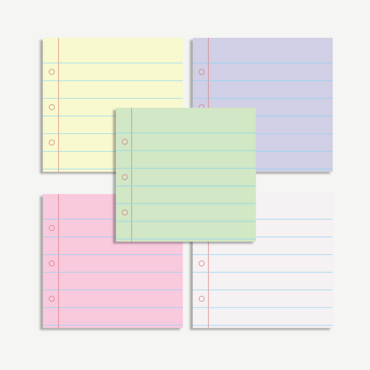 Colorful Lined Sticky Notes – 3"x3" Pastel Notebook Colors