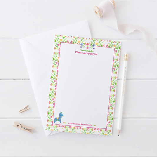 Personalized Spanish Teacher Notepad –  Stationery