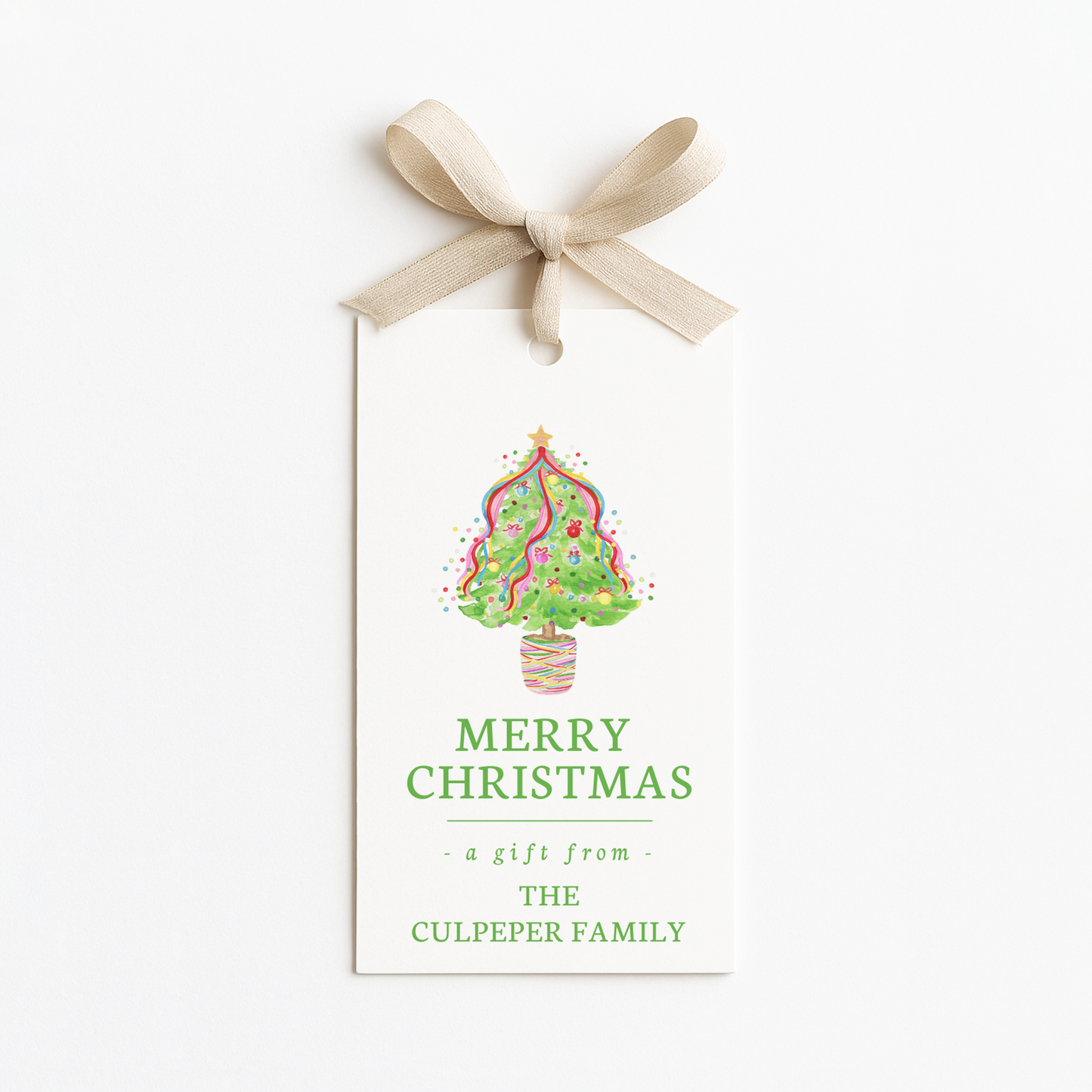 Personalized Christmas Gift Tags | Confetti Christmas Tree Holiday Tags