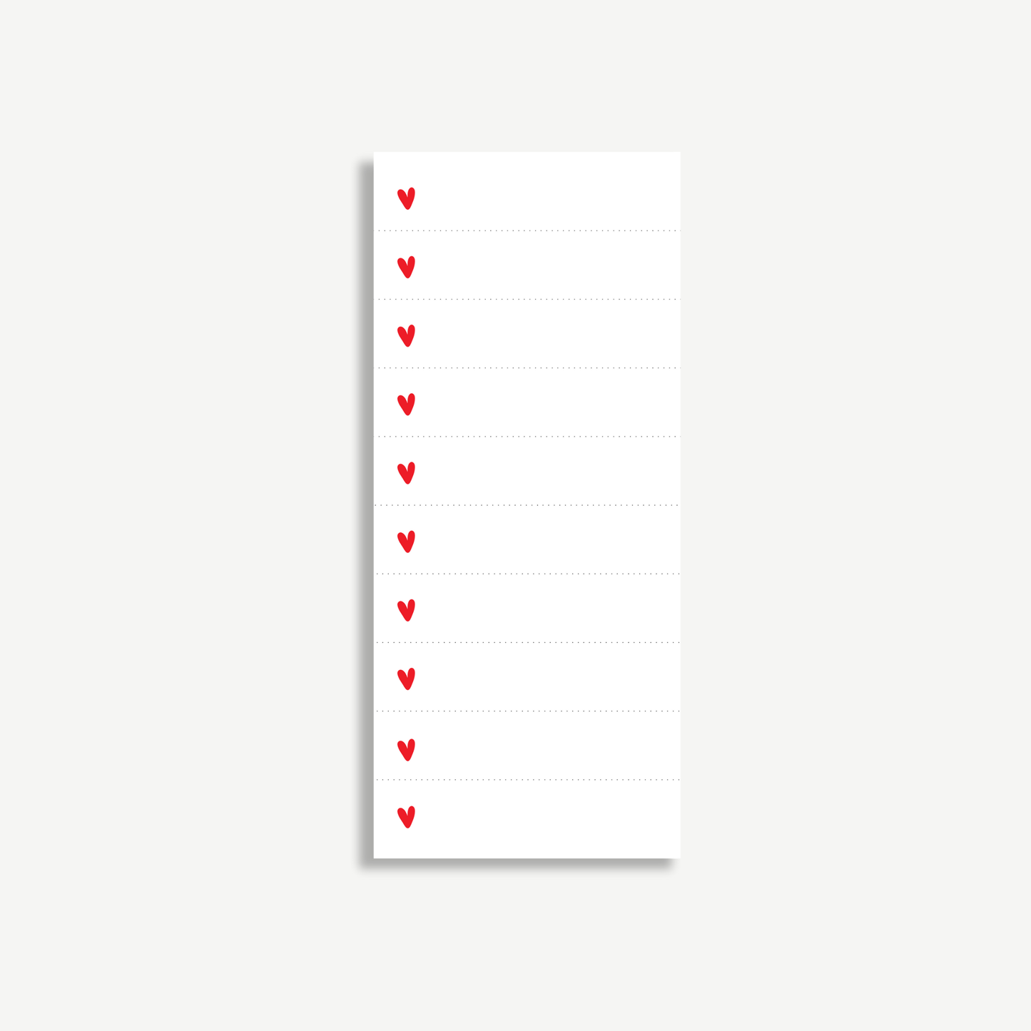 Hearts & Dotted Lines Notepad