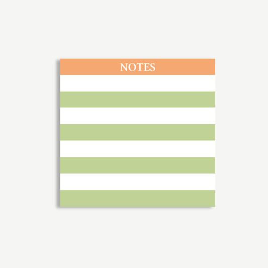 Striped Orange & Mint Sticky Notes 3x3"