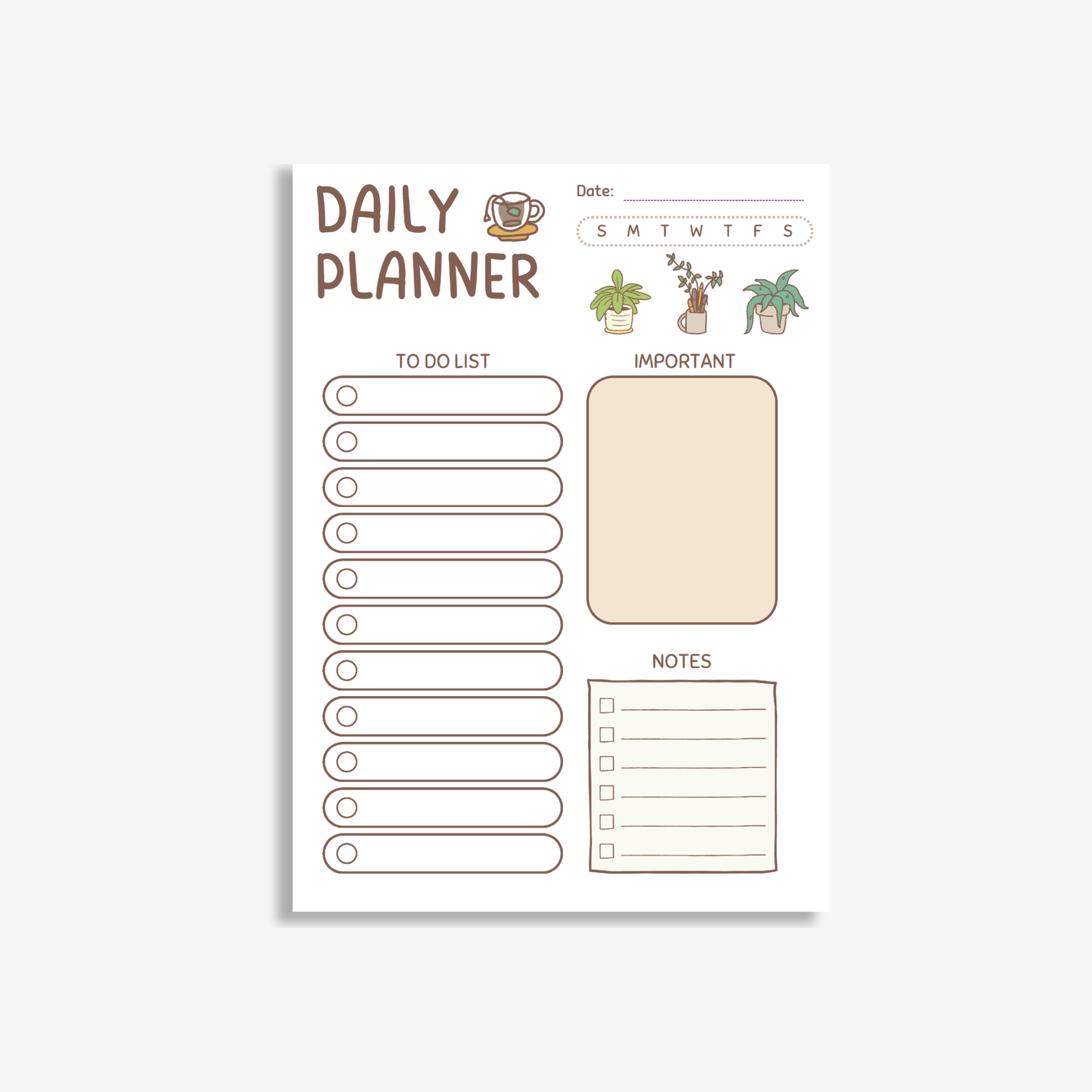 Cozy Daily Planner Notepad | Minimal To-Do List Pad