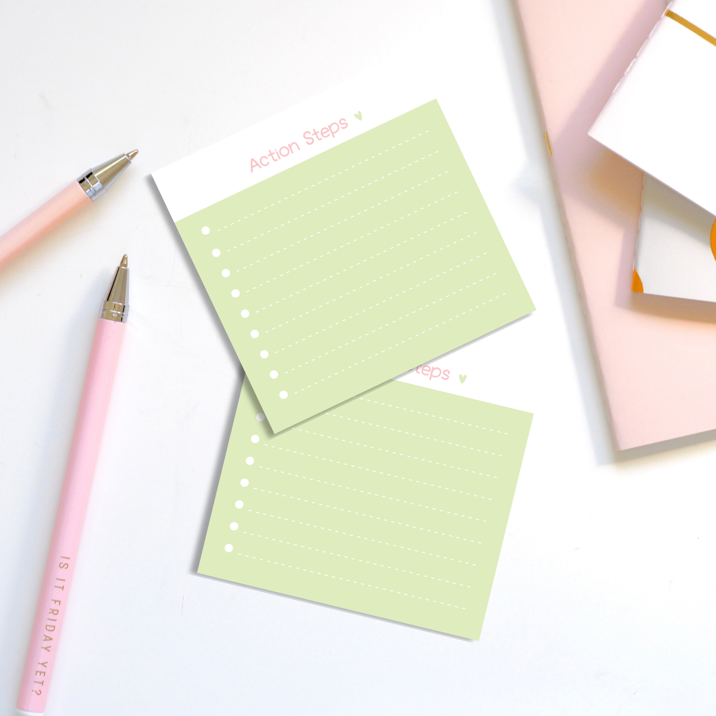 Action Steps Sticky Notes | Cute To Do List Pad