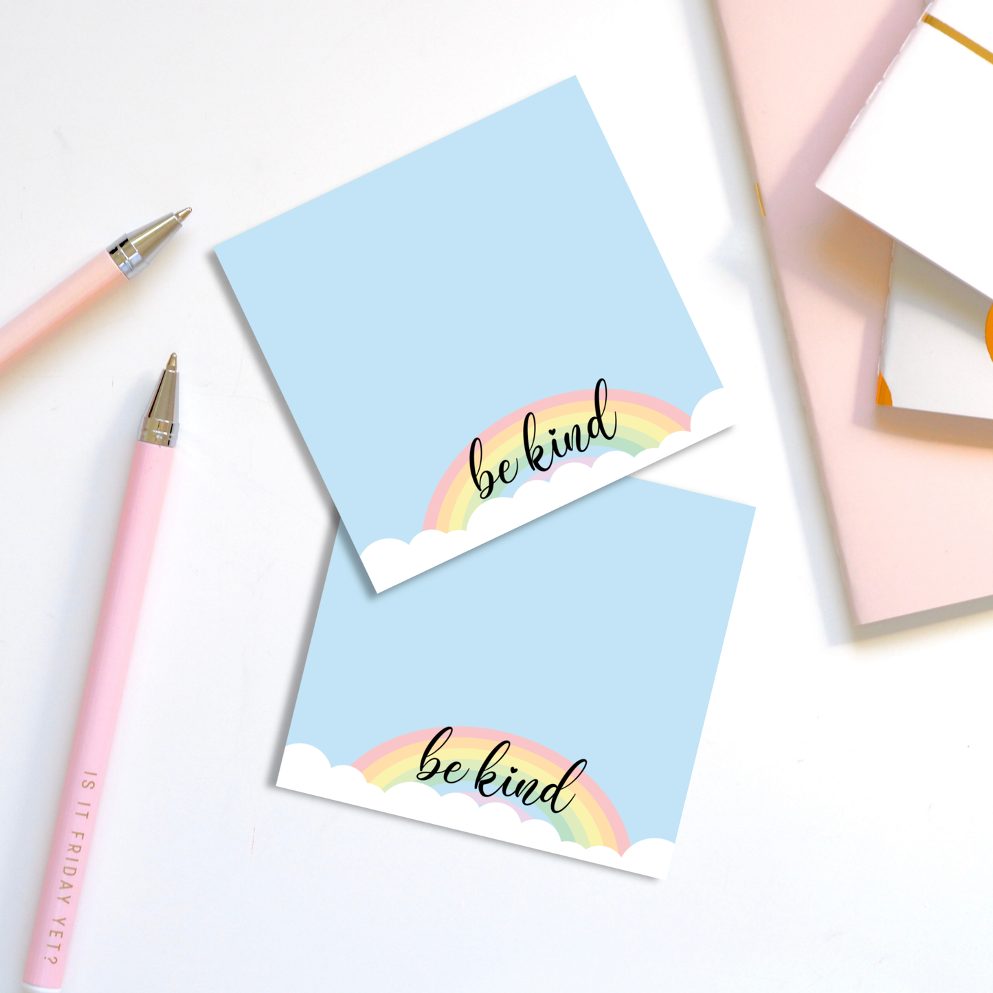 Be Kind Rainbow Sticky Notes – Pastel 3x3"