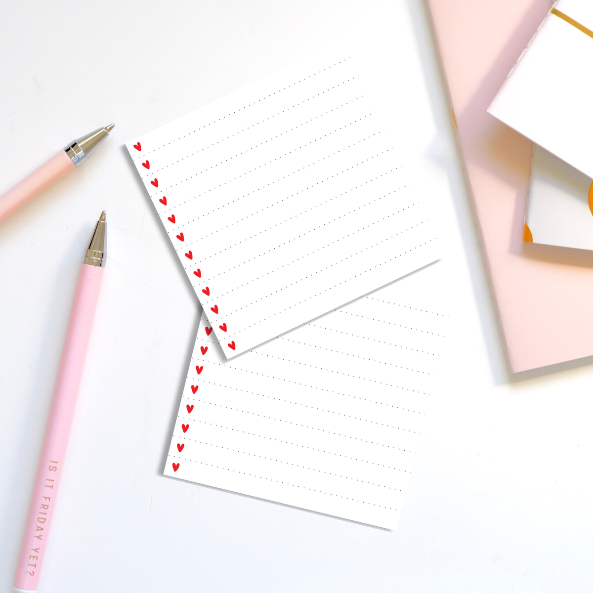 Hearts - Dotted Lines Sticky Notes
