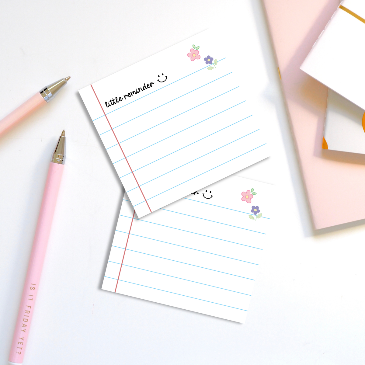 Little Reminder Sticky Notes – Lined Floral 3x3"