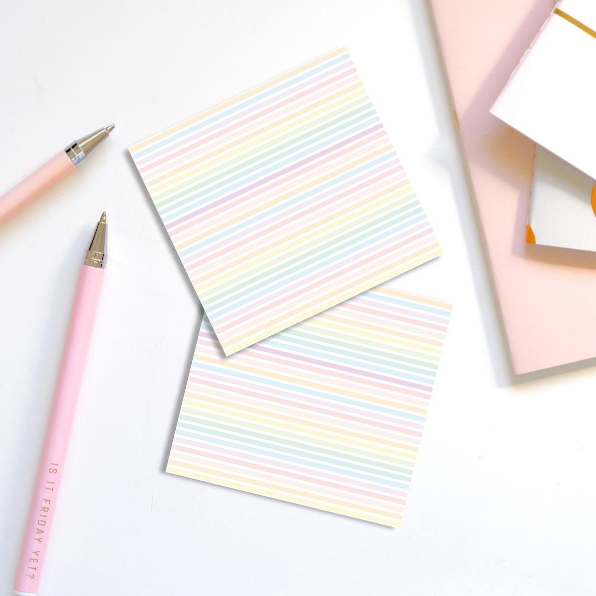 Pastel Stripes Sticky Notes – 3x3"