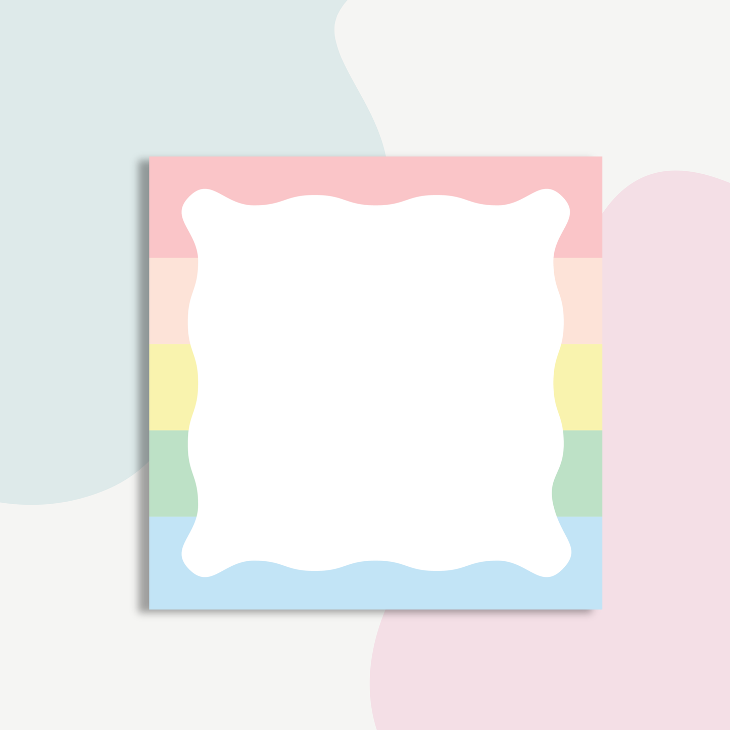 Pastel Rainbow Notepad 5x5 | Cute Square Desk Notepad