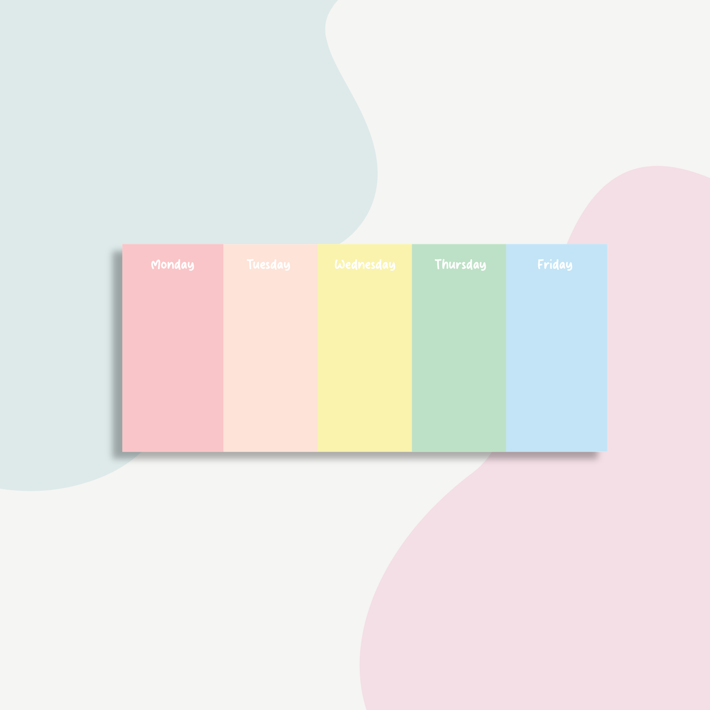 Pastel Weekly Shortie Notepad | Cute Desk Planner Pad