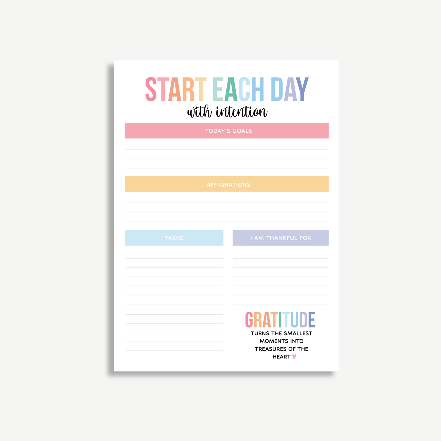 ✨ Start Each Day With Intention Notepad | Gratitude, Goals & Affirmations ✨