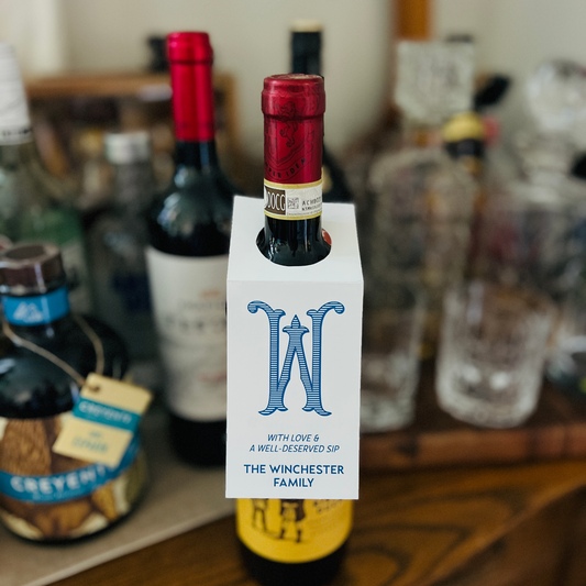 Monogram Wine Bottle Hang Tag