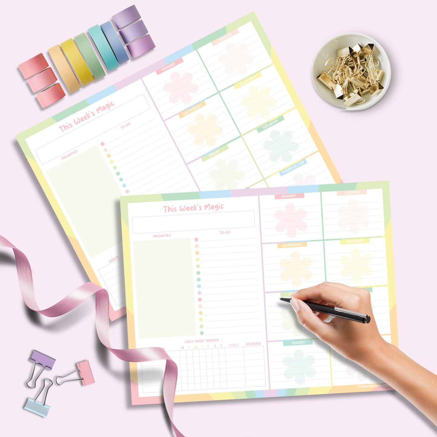 Pastel Weekly Planner Notepad 11 x 8.5"