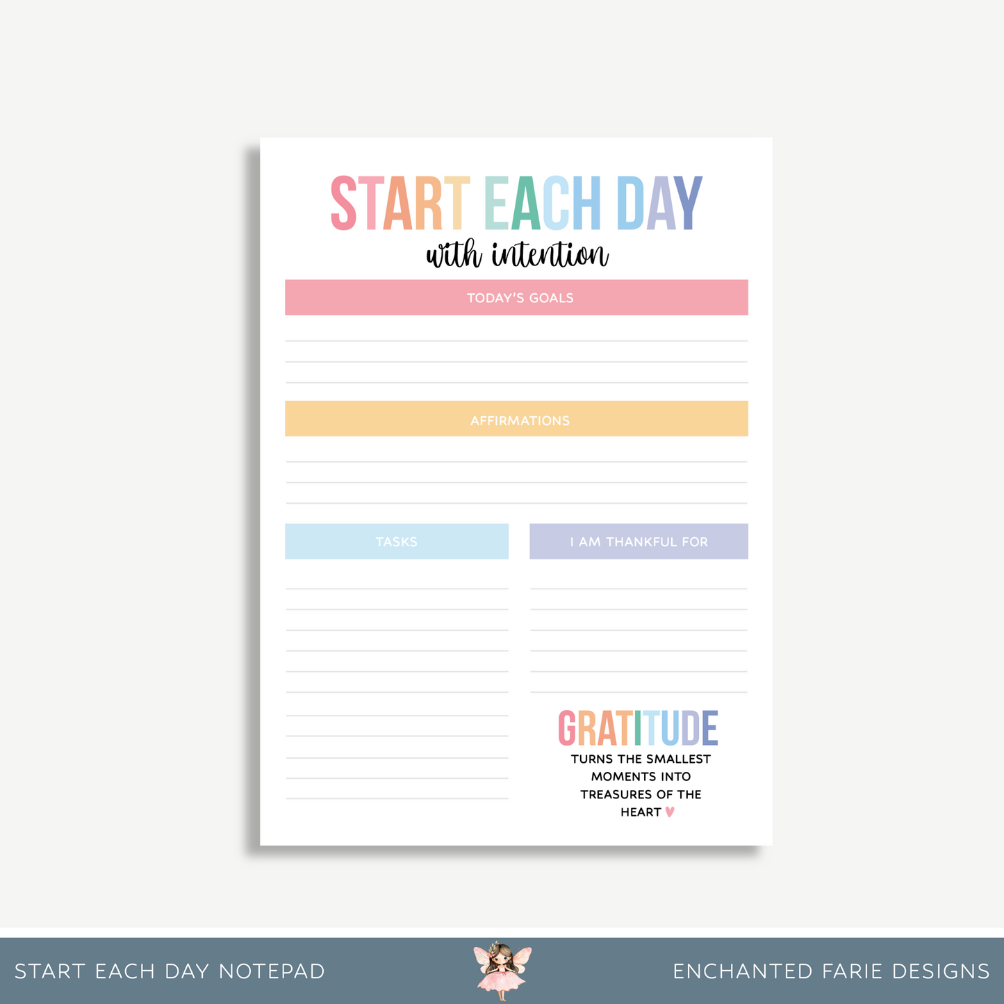 ✨ Start Each Day With Intention Notepad | Gratitude, Goals & Affirmations ✨