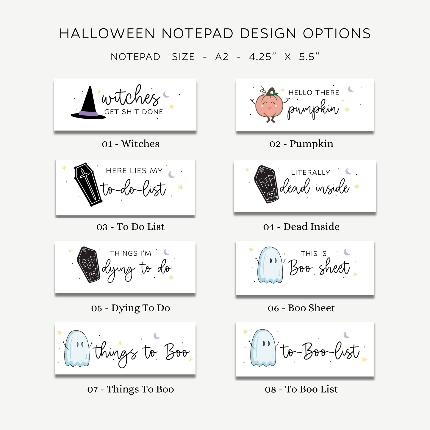 Halloween Notepads – Cute & Spooky Stationery - Printable Fall Gift