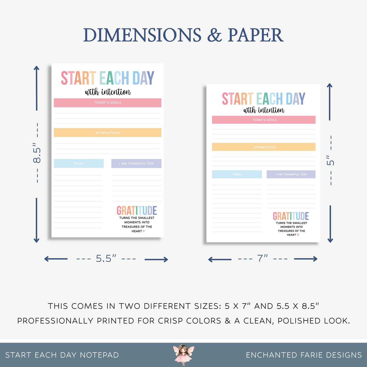 ✨ Start Each Day With Intention Notepad | Gratitude, Goals & Affirmations ✨