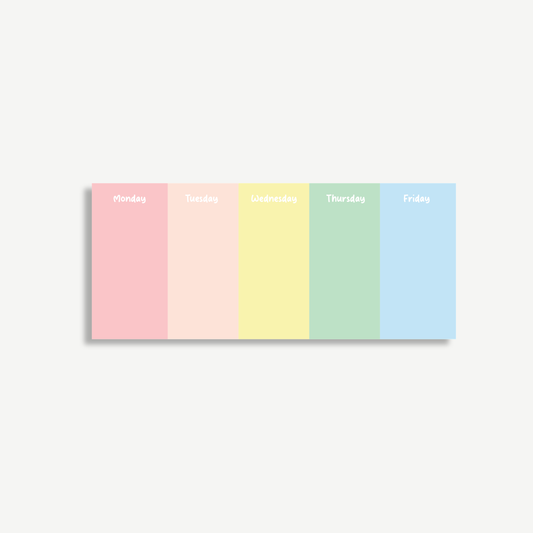 Pastel Weekly Shortie Notepad | Cute Desk Planner Pad