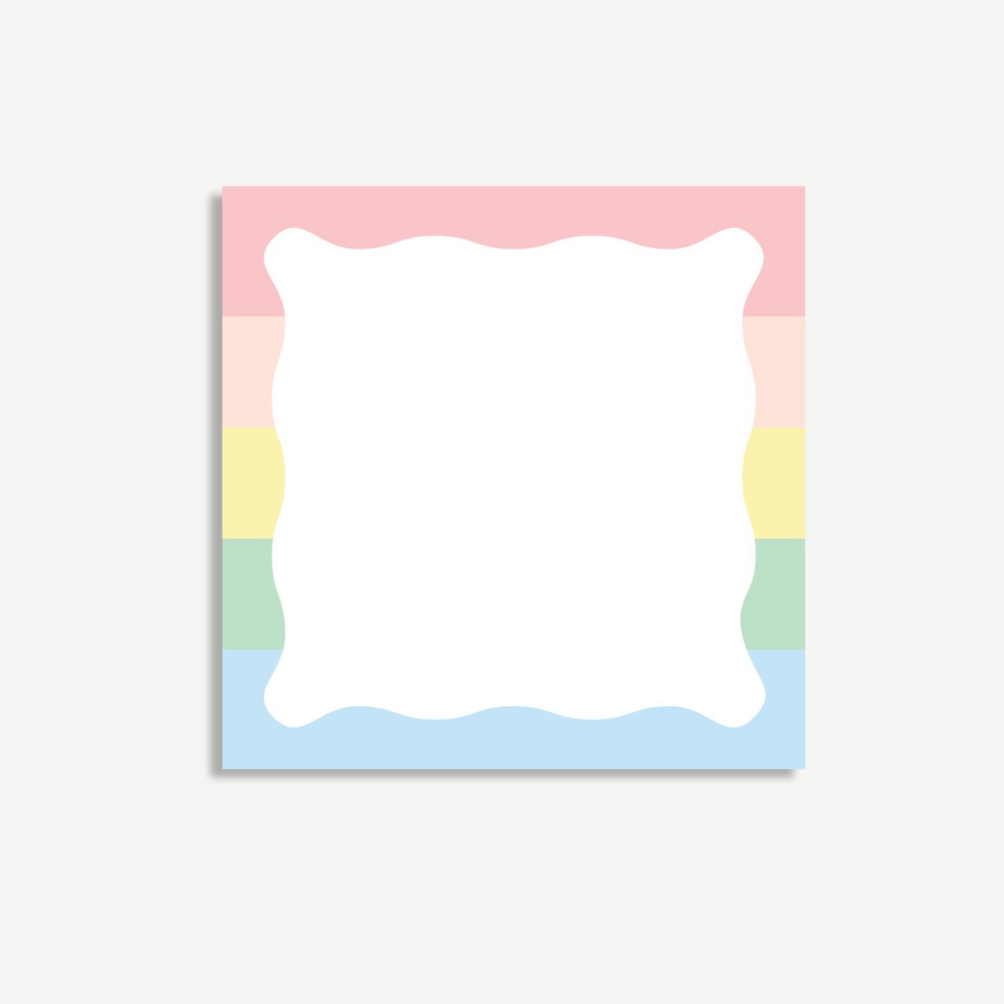 Pastel Rainbow Notepad 5x5 | Cute Square Desk Notepad