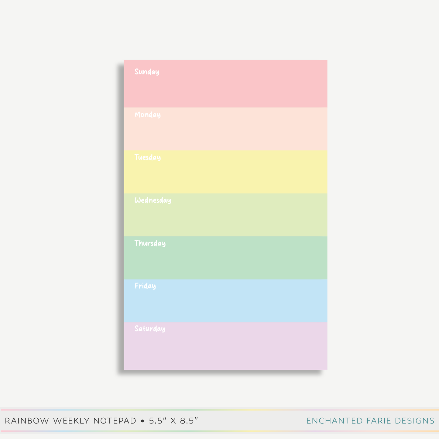 Pastel Weekly Planner Notepad | Cute Desk Notepad