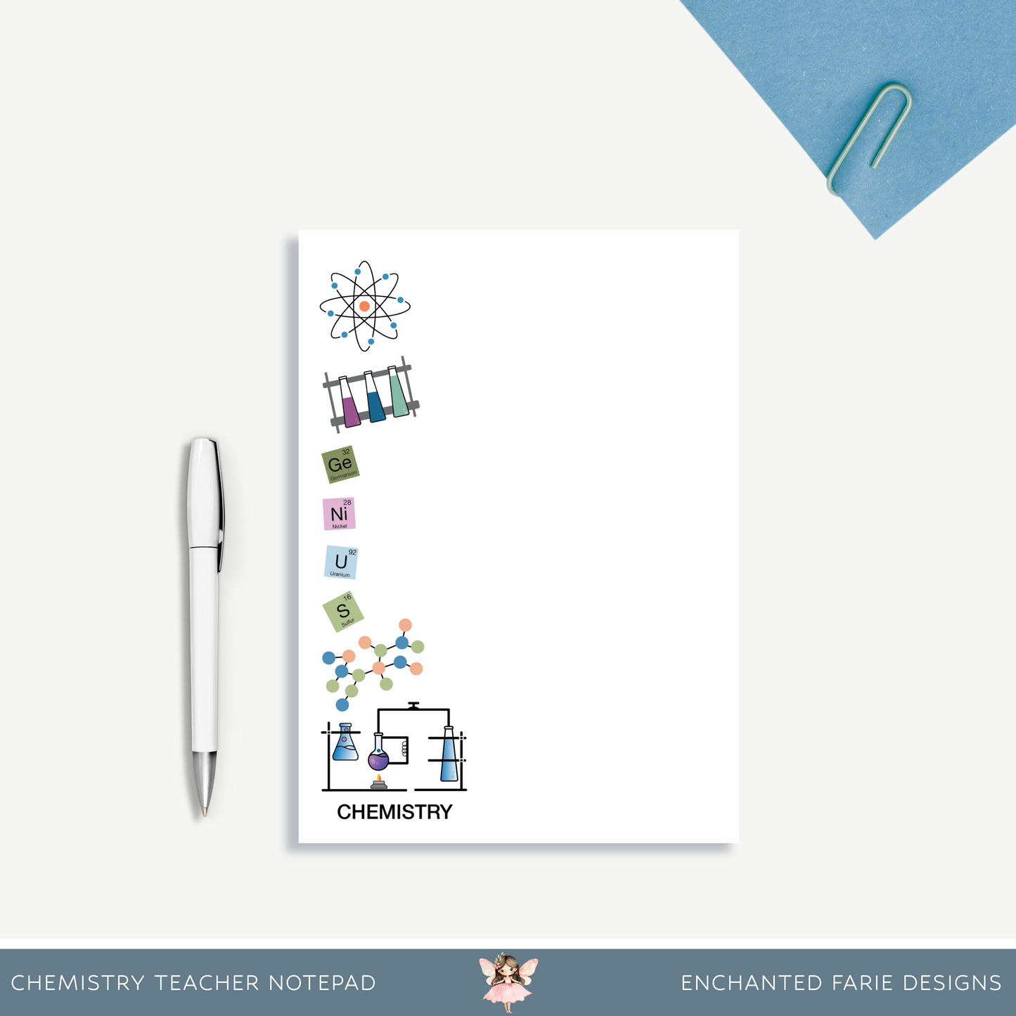 Chemistry Teacher Notepad – Science Stationery, 5 x 7"