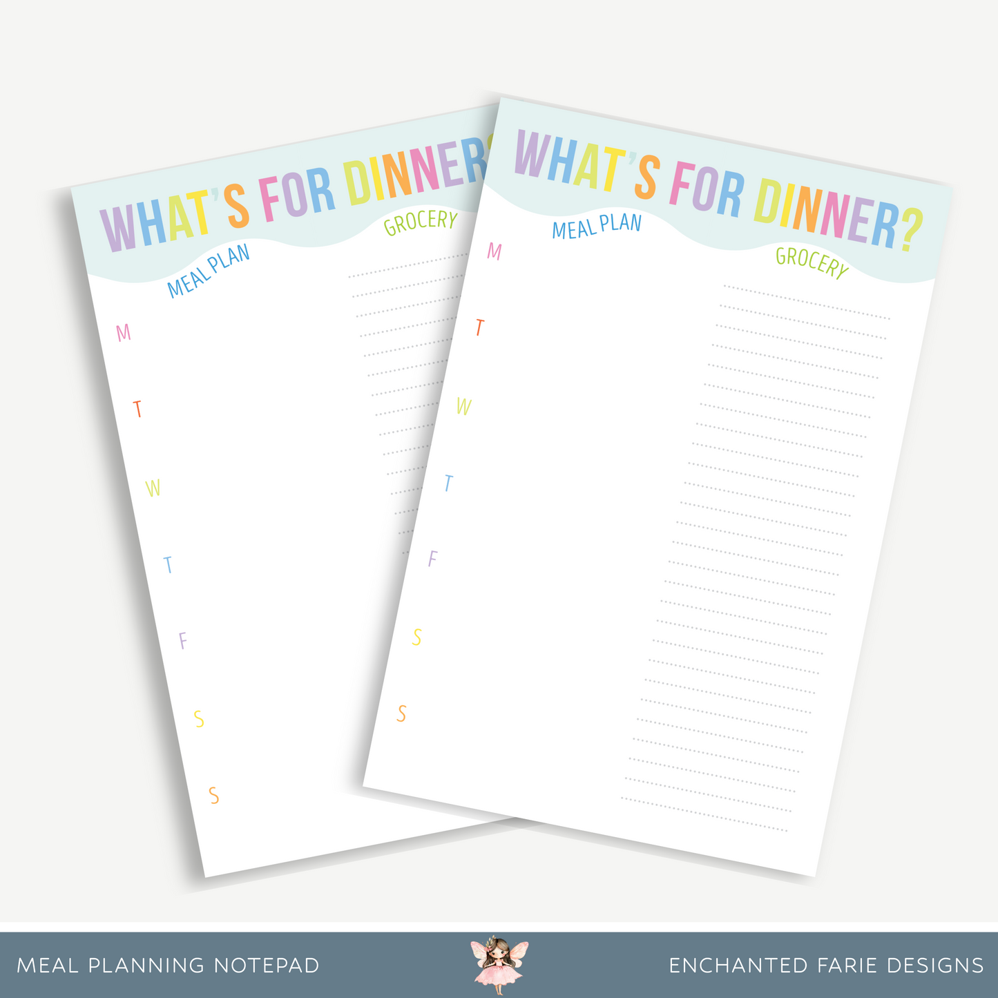 “What’s for Dinner?” Meal Planning & Grocery List Notepad – Weekly Planner 5.5 x 8.5"