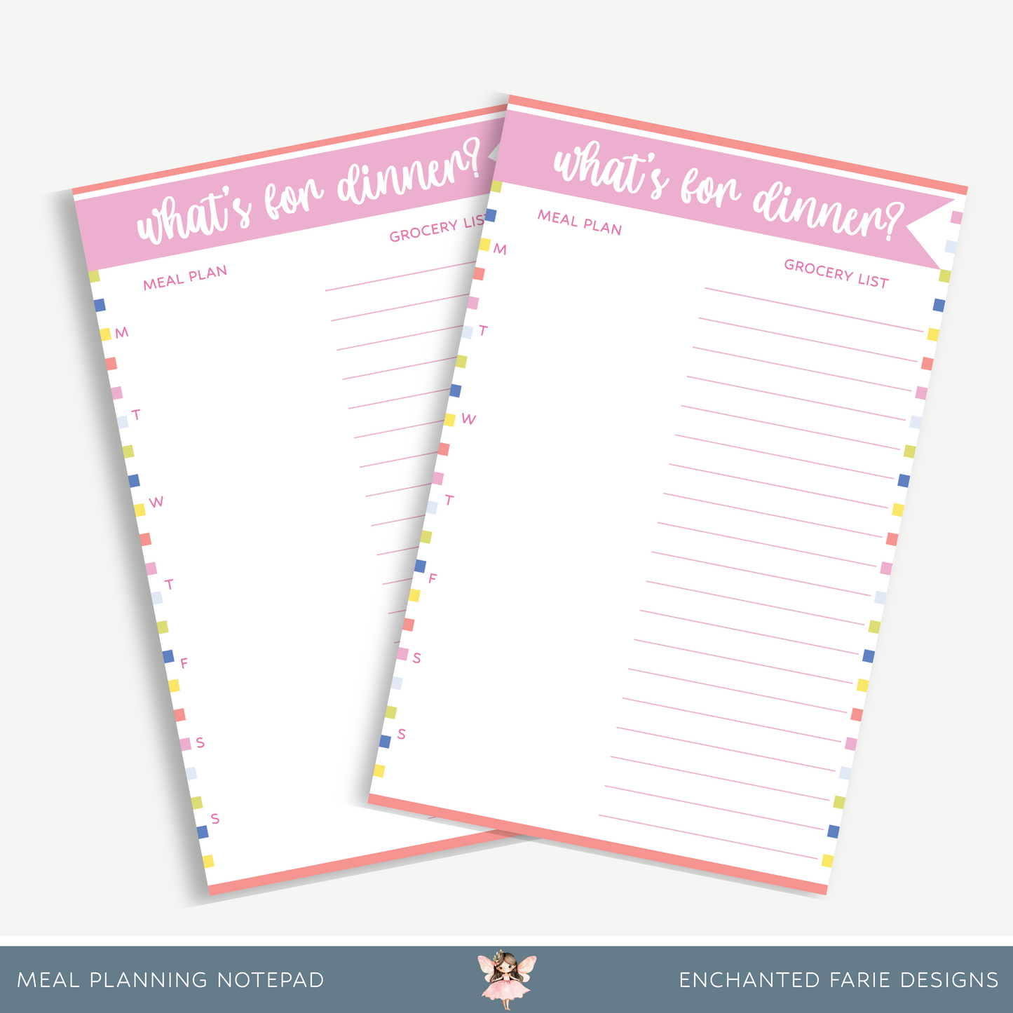 What’s for Dinner? Weekly Meal Plan & Grocery List Notepad – 5.5" x 8.5"