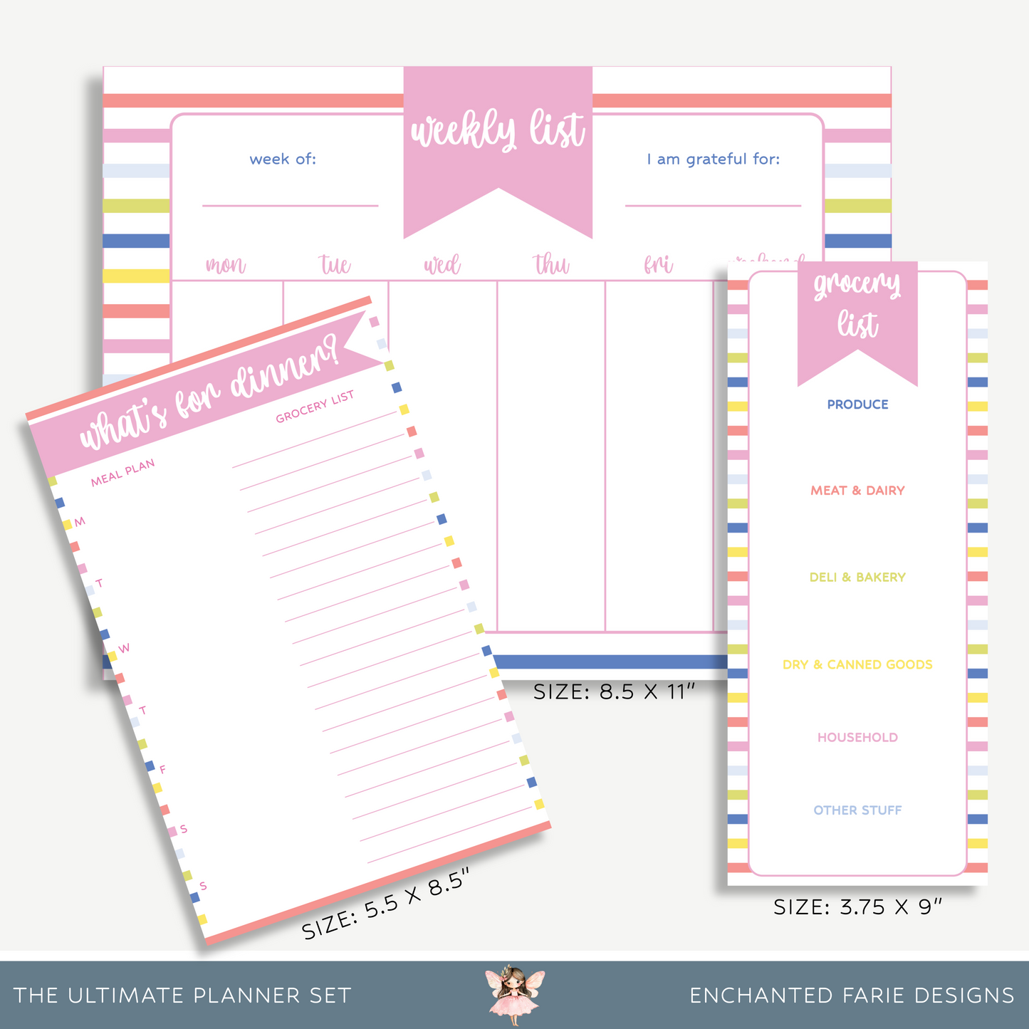 What’s for Dinner? Weekly Meal Plan & Grocery List Notepad – 5.5" x 8.5"
