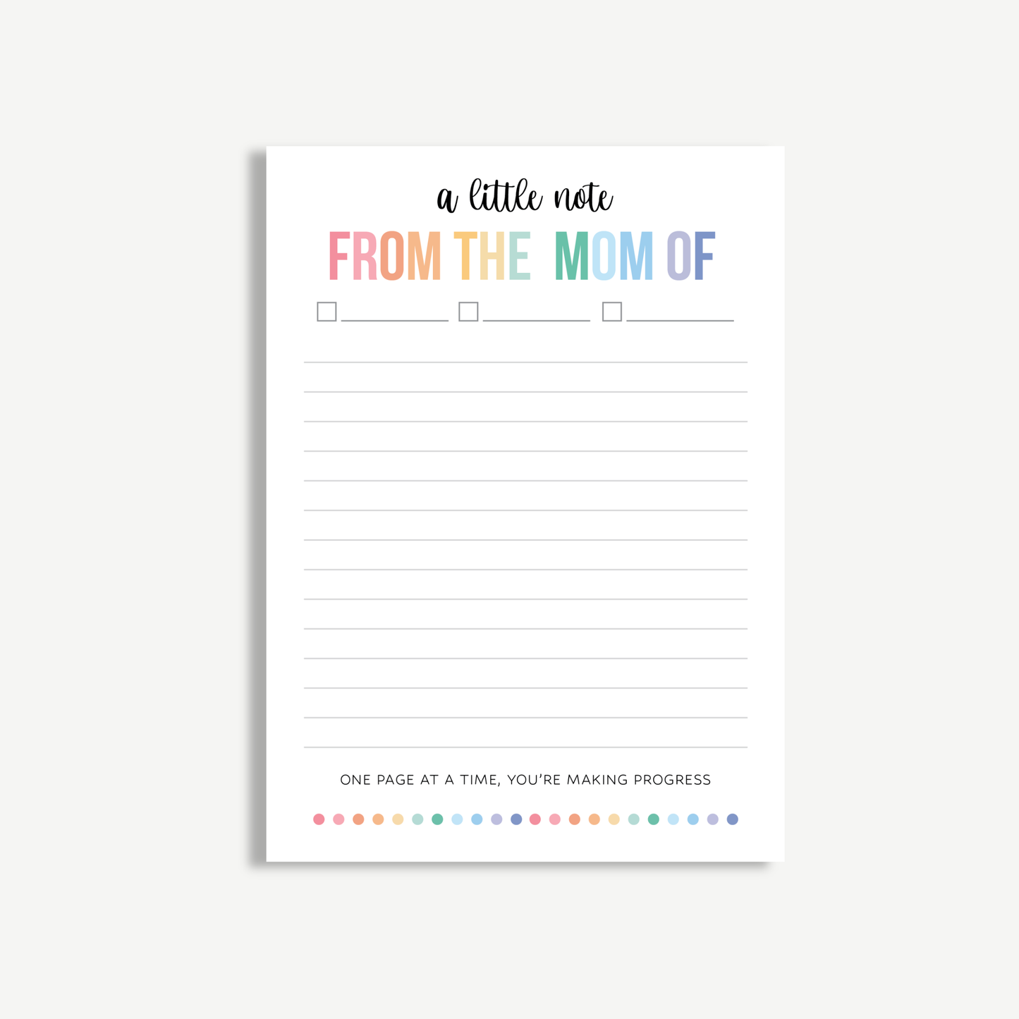From the Mom Of Notepad | Thoughtful Parent Note Pad