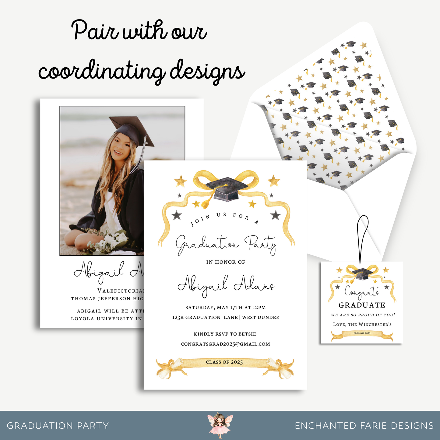 Graduation Party Invitation with Photo – Class of 2025
