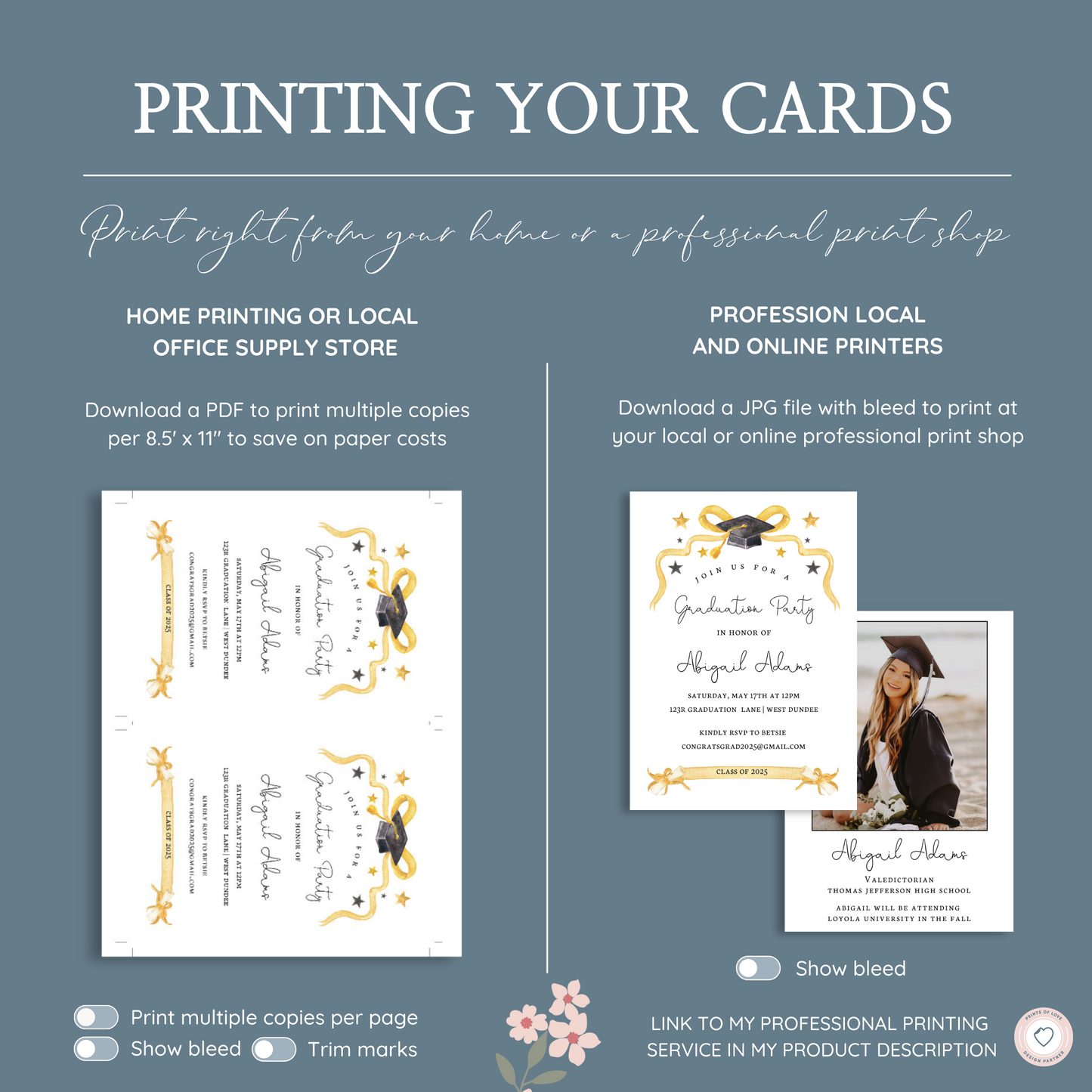 Graduation Party Invitation with Photo – Class of 2025