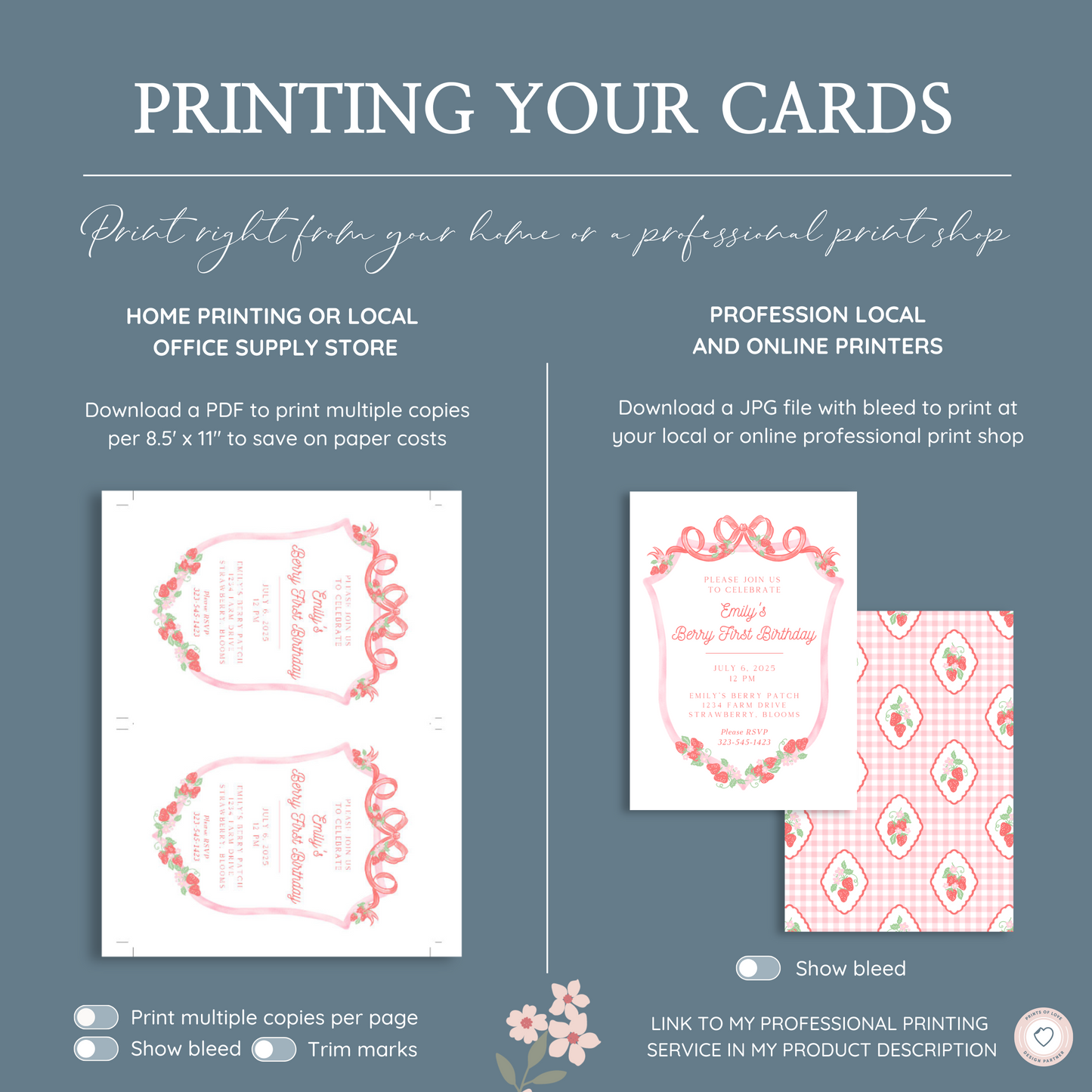 Berry First Birthday Invitation – Strawberry Themed