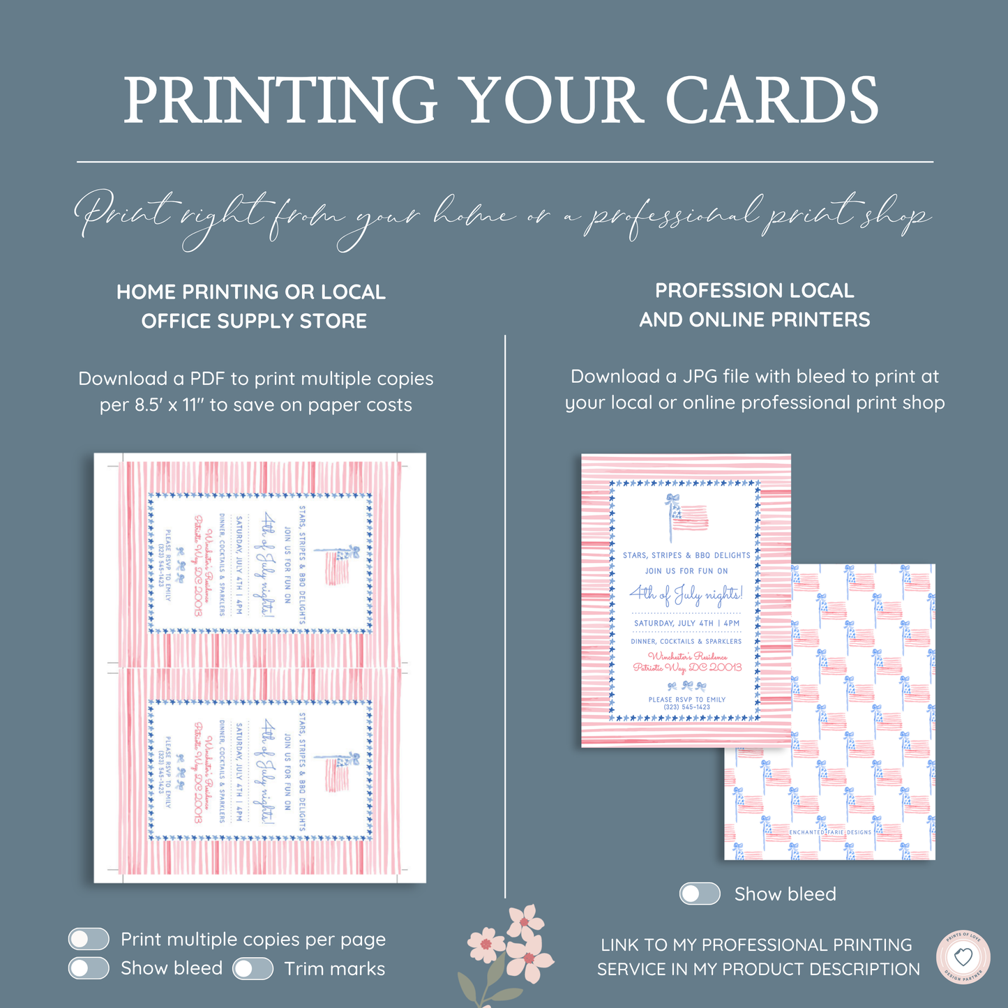 Stars & Stripes 4th of July BBQ Invitation