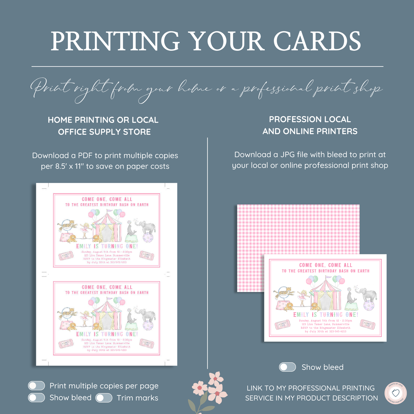 🎪 Pink Circus Birthday Invitation – Editable & Printable
