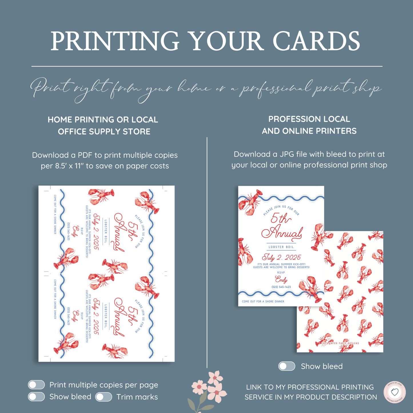 Lobster Boil Red Invitation – 5th Annual Summer Party Printable