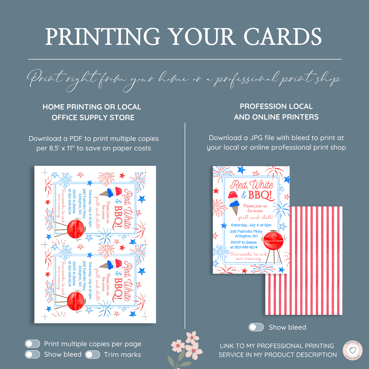 Red, White & BBQ 4th of July Invitation