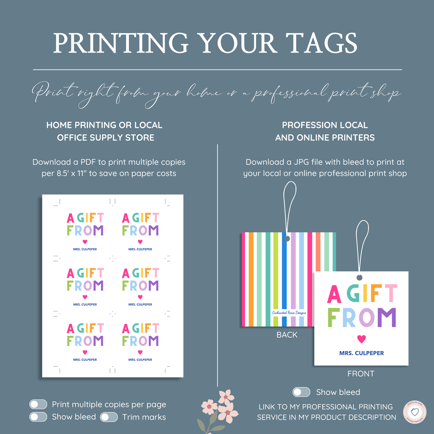 A Gift From Rainbow Teacher Favor Tag – 3x3"